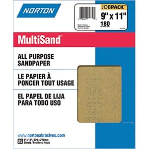 Norton SandPaper Norton 00355 9" x 11" 180A Multisand 25Pk 076607003553