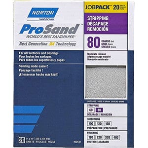 Norton SandPaper Norton 68174 9" x 11" 80 ProSand Sheet 20Pk