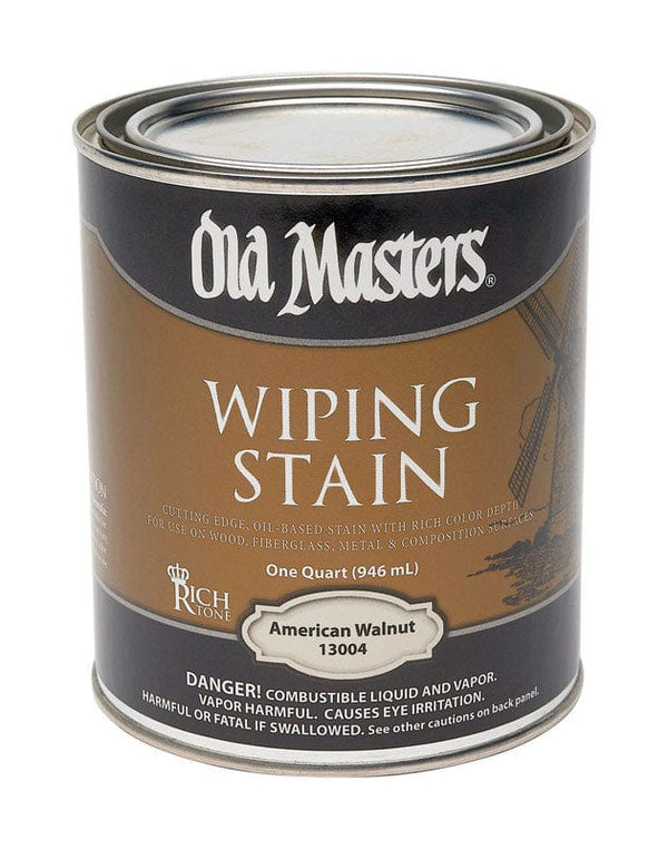 Old Masters Stain Old Masters Semi-Transparent American Walnut Oil-Based Wiping Stain 1 qt. 086348130043