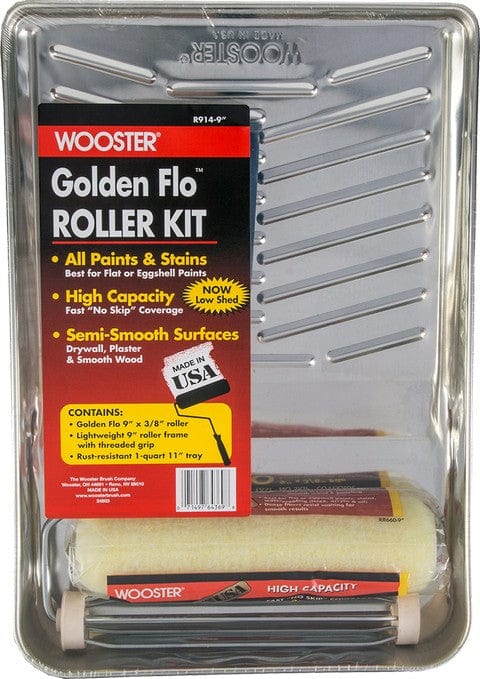 Wooster R914 9" Golden Flo Flat Paints Roller Kit