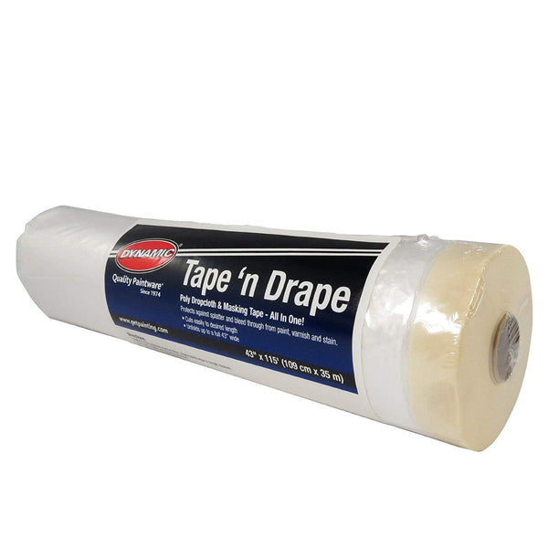 DYNAMIC Drop cloth Dynamic Tape n Drape Poly Drop Cloth & Masking Tape All In One