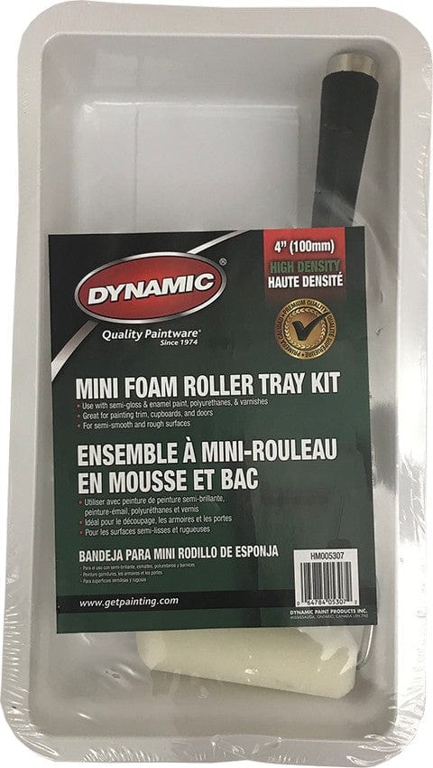 DYNAMIC Roller And Tray Kit Dynamic 05307 4" (100mm) Foam Mini Roller Tray Kit 064784053072
