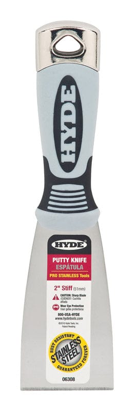 HYDE TOOLS INC Putty Knife Hyde Pro 2 in. W X 7-3/4 in. L Stainless Steel Stiff Putty Knife 079423063084