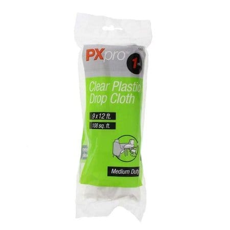 Pxpro Drop cloth 1 Mil Pxpro Clear plastic drop cloth - 9' X 12' 108 SQF 075877100023
