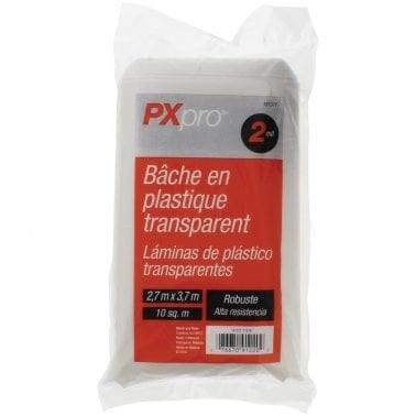 Pxpro Drop cloth 2.0 Mil Pxpro Clear plastic drop cloth - 9' X 12' 108 SQF 076670912202