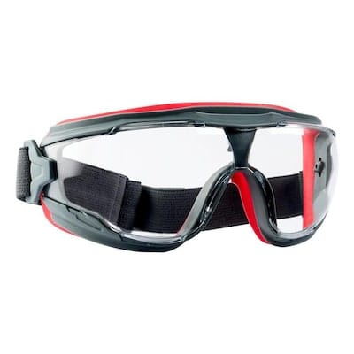 3M Scotchgard Anti-Fog Safety Goggles Clear Lens Gray/Red Frame