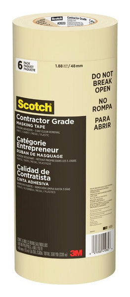 Scotch Contractor Grade 1.41 in. W x 60.1 yd. L Beige Medium Strength  Masking Tape 1 pk