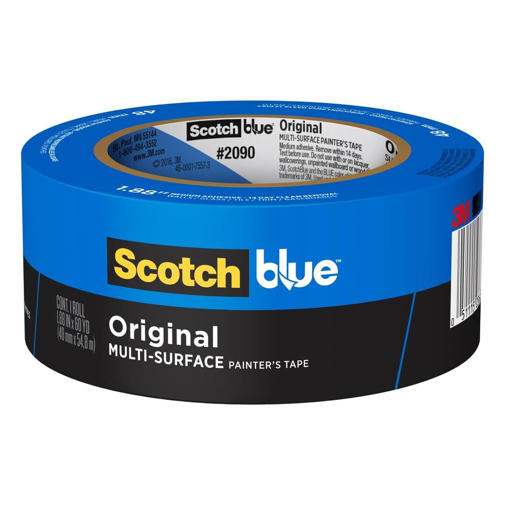 3M 2020 Scotch Masking Tape for Production Painting, 1.41-Inch x 60.1-Yard, 4-Pack