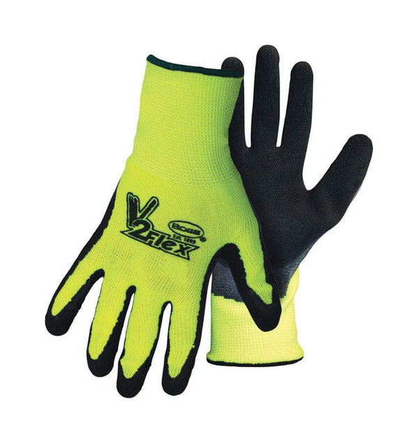 Boss V2 Flexi Grip Men's Indoor/Outdoor Polyester Hi-Viz Gloves Black/Green L 1 pair