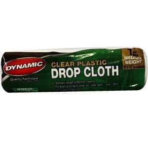Dynamic 00376 9' x 12' 1mil Clear Rolled Drop Cloth
