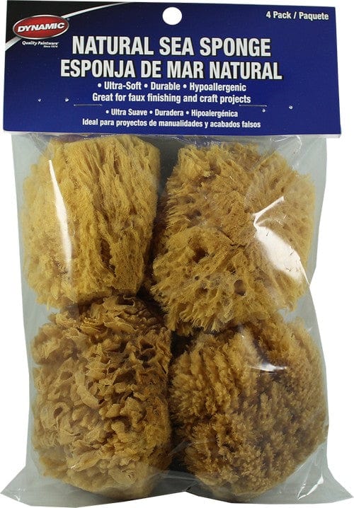 DYNAMIC Home & Garden Dynamic 00034 Natural Artist and Craft Sea Sponges 4" - 4 Pack 064784000342