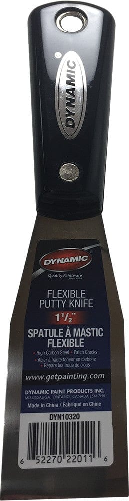 Dynamic DYN10320 Nylon Handle 1-1/2" Flex Putty Knife with Carbon Steel Blade