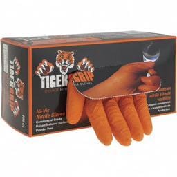 TigerGrip EOrange Nitrile Raised Texture Gloves Large  (100-Pack)