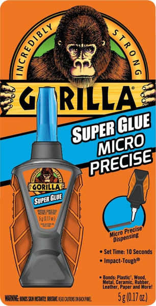 Gorilla Super Glue with Brush & Nozzle Applicator, 10 Gram, Clear