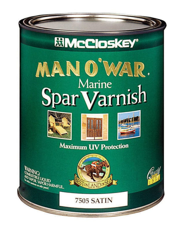 McCloskey Man O' War Satin Clear Marine Spar Varnish 1 qt.