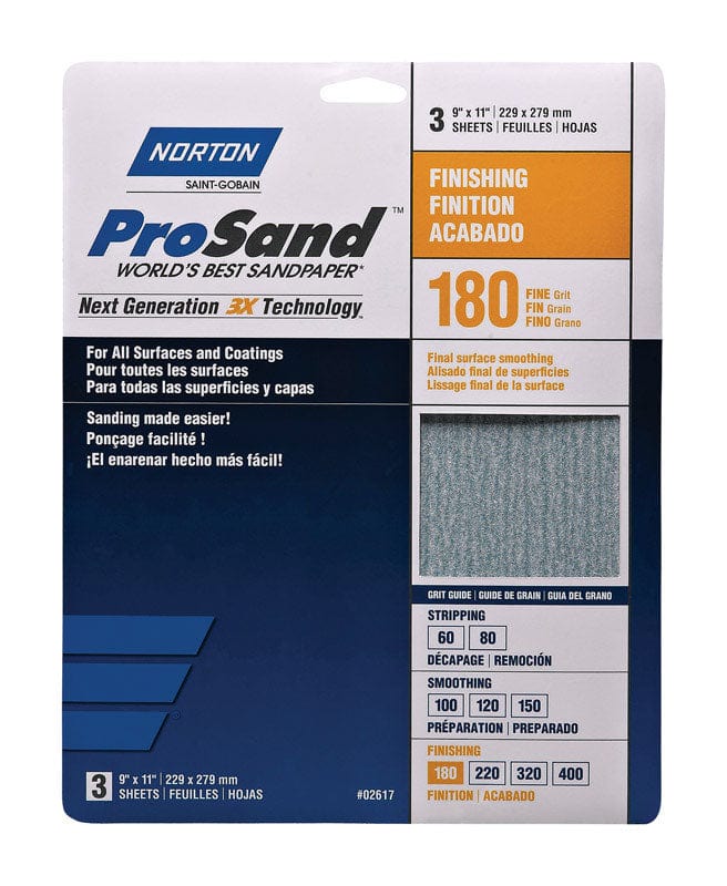 Norton ProSand 11 in. L x 9 in. W Aluminum Oxide Sandpaper 3 pk