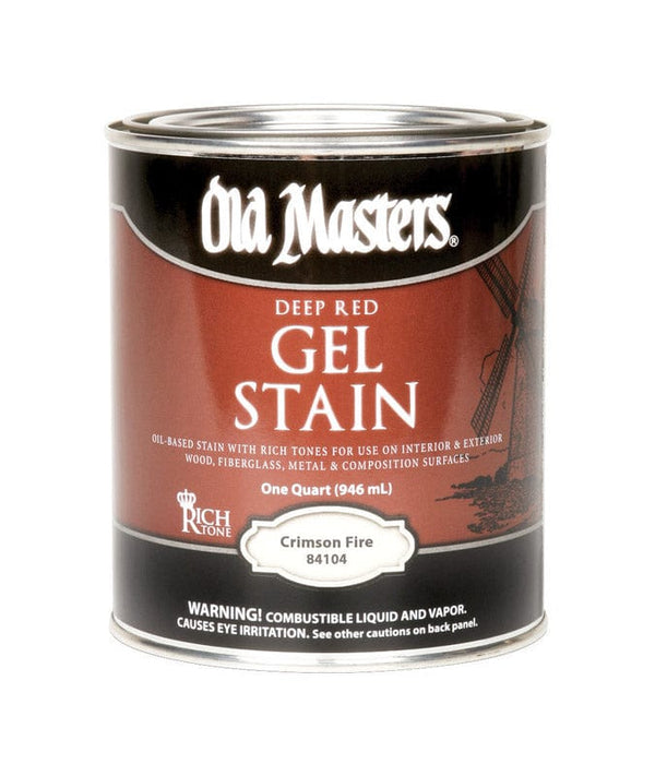 Old Masters Gel Stain Quart Old Masters Semi-Transparent Crimson Fire Oil-Based Alkyd Gel Stain 086348841048