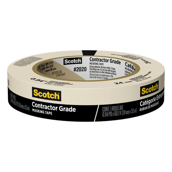 Scotch Contractor Grade .94 in. W x 60.1 yd. L Beige Medium Strength Masking Tape 1 pk