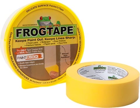 Shurtape 24mm x 55m (0.94" x 60yd) Yellow Frogtape Delicate Surfaces.