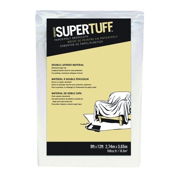 SuperTuff 9 W X 12 ft. L Paper/Poly Drop Cloth 1 pk