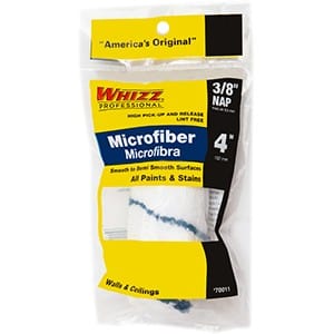 Whizz Roller Cover Whizz 70011 4" Xtrasorb Microfiber Blue Stripe 3/8" Nap Jumbo Mini Roller 732087700114