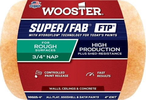 WOOSTER Roller Covers Wooster Super/Fab FTP Synthetic Blend 4 in. W X 3/4 in. Trim Paint Roller Cover 1 pk 071497179784