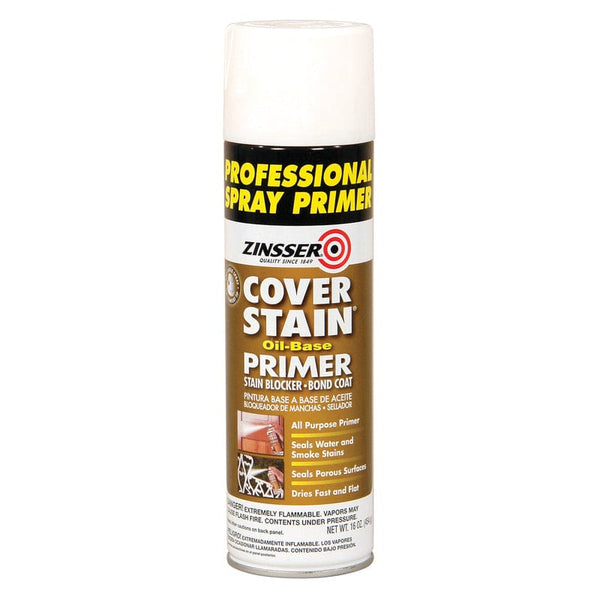 Zinsser Cover-Stain White Flat Oil-Based Alkyd Primer/Sealer Spray 16 oz